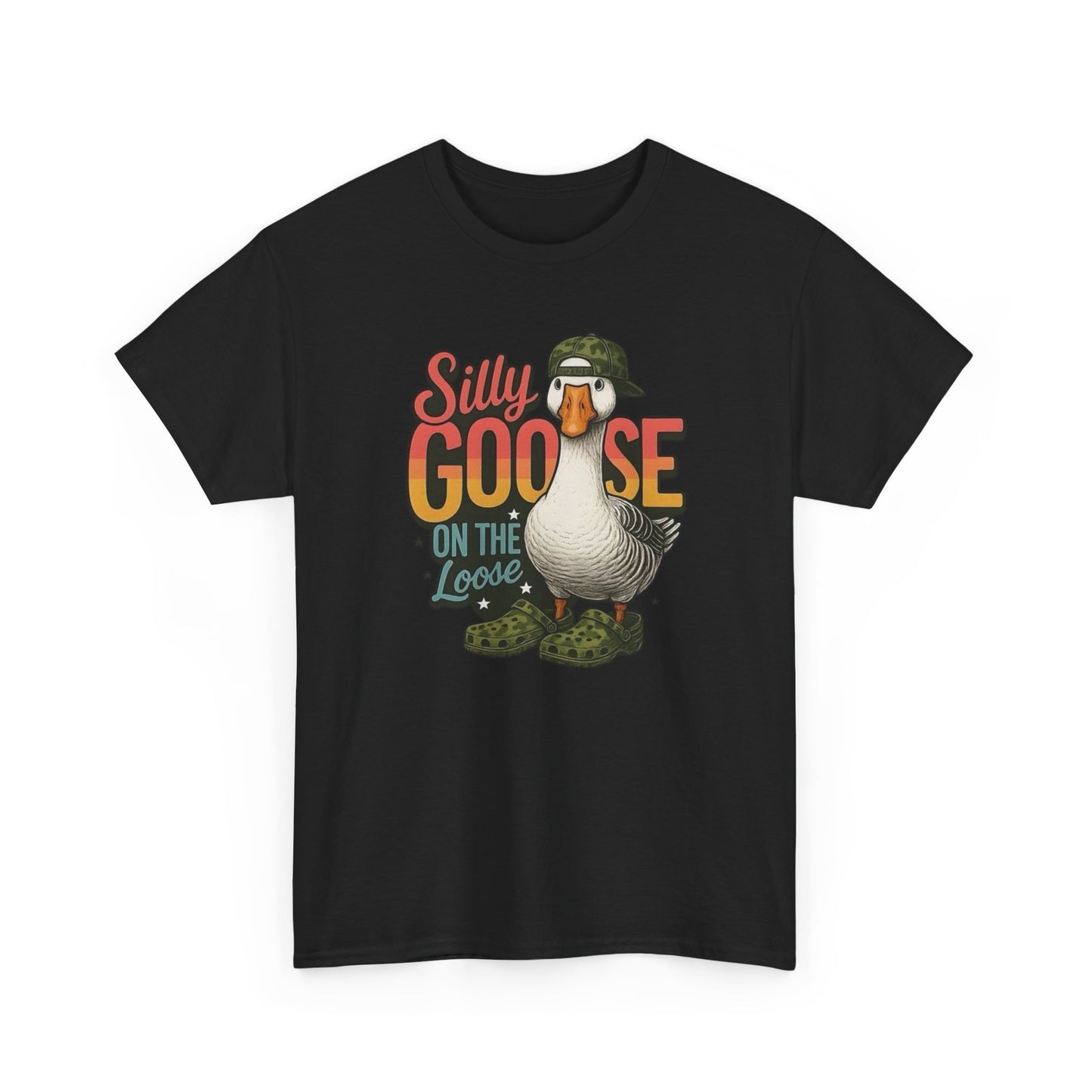 Silly Goose On The Loose Graphic T-Shirt Unisex Heavy Cotton Tee NEW