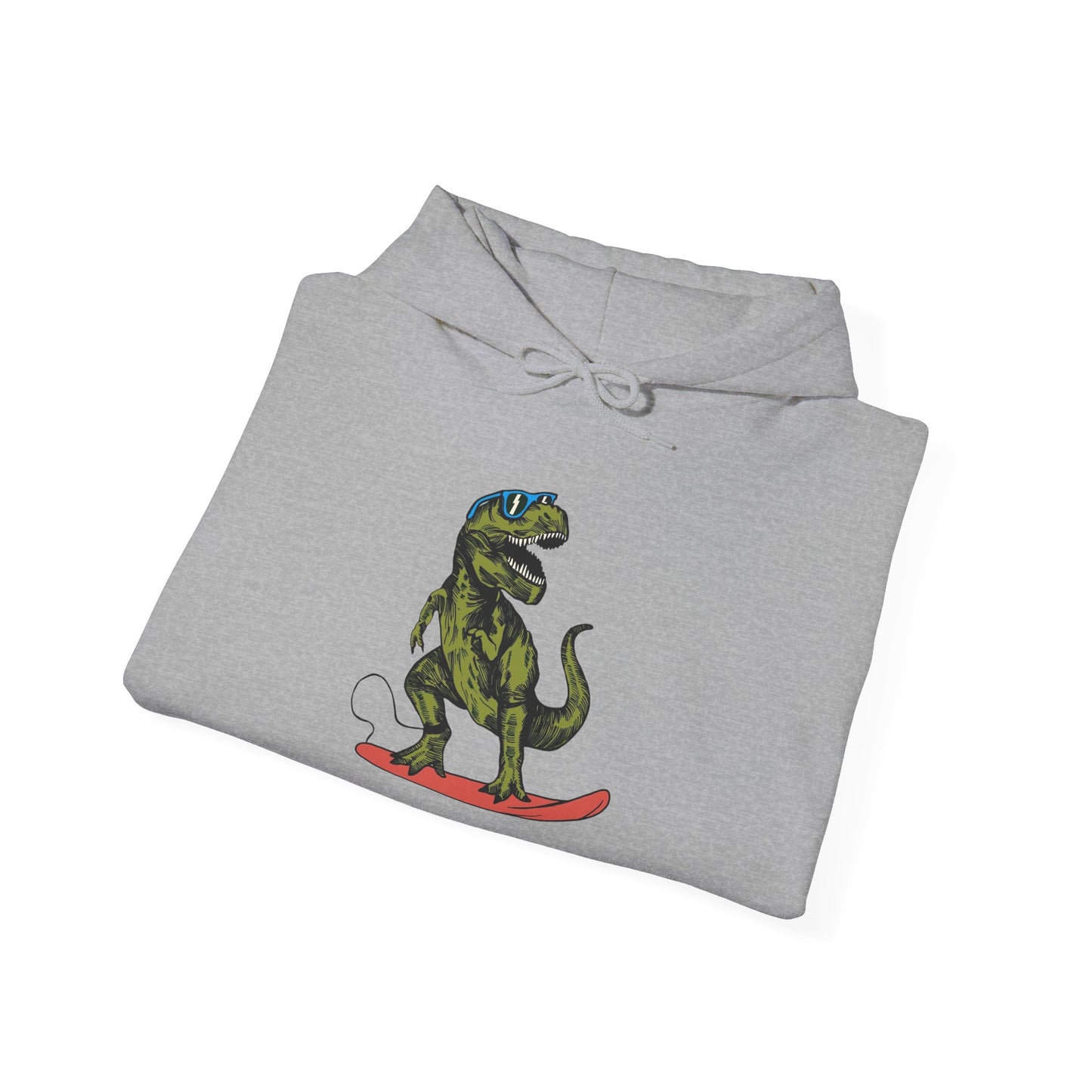 Surfing T Rex Graphic Hoodie Unisex Heavy Blend™ Hooded Sweatshirt