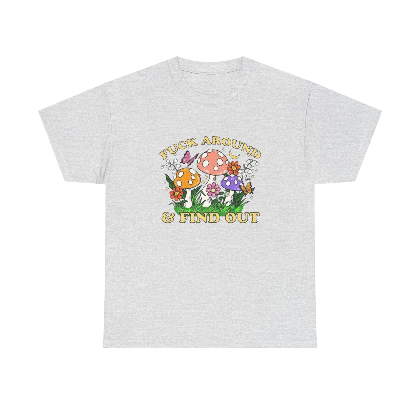 Funny Mushroom Trip Graphic T Shirt Unisex Heavy Cotton Tee