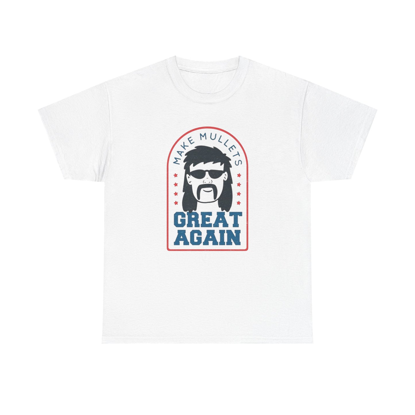 Make Mullets Great Again Funny Graphic T Shirt Unisex Heavy Cotton Tee