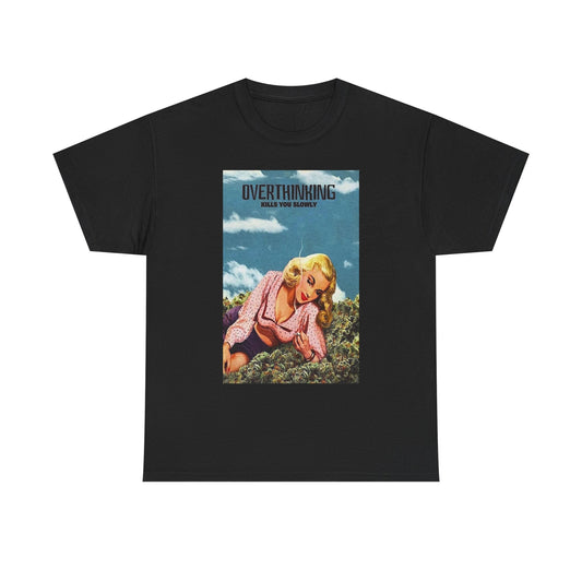 Overthinking Pot Weed Graphic T Shirt Men's Heavy Cotton Tee
