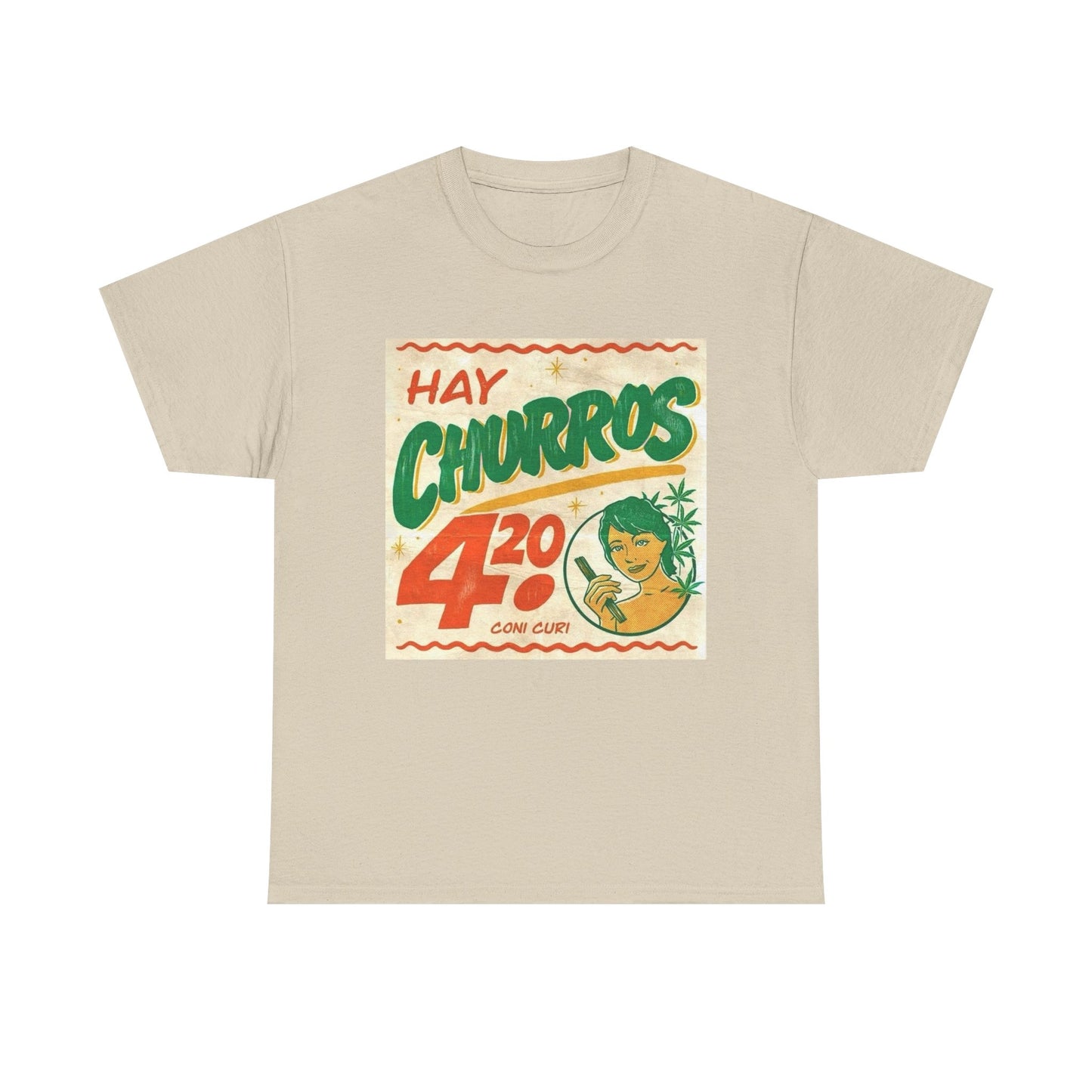 Hay Churros Funny Weed Vintage Graphic T Shirt Unisex Heavy Cotton Tee Gift