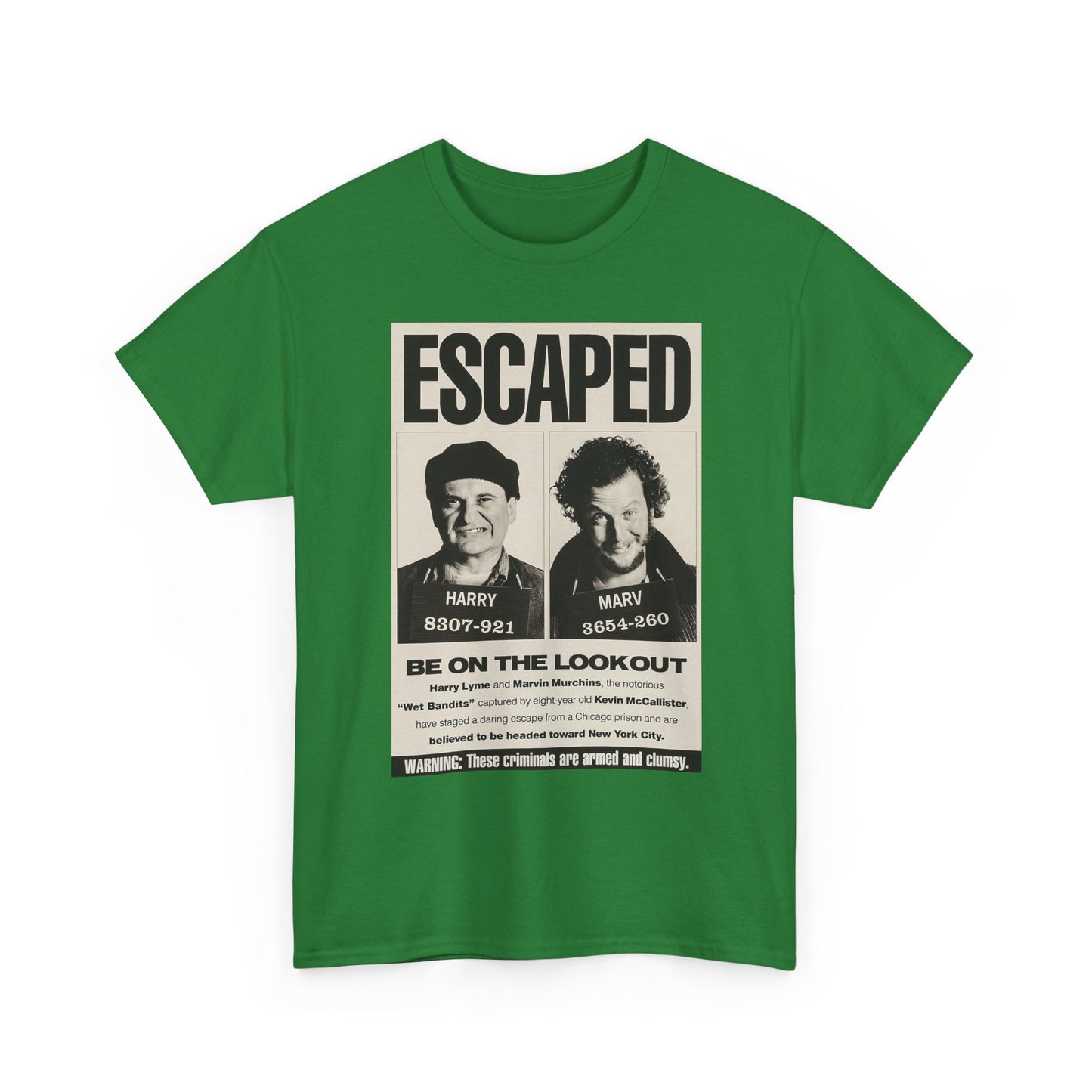Escaped Poster Graphic T Shirt Home Alone Christmas Funny Holidays Tee