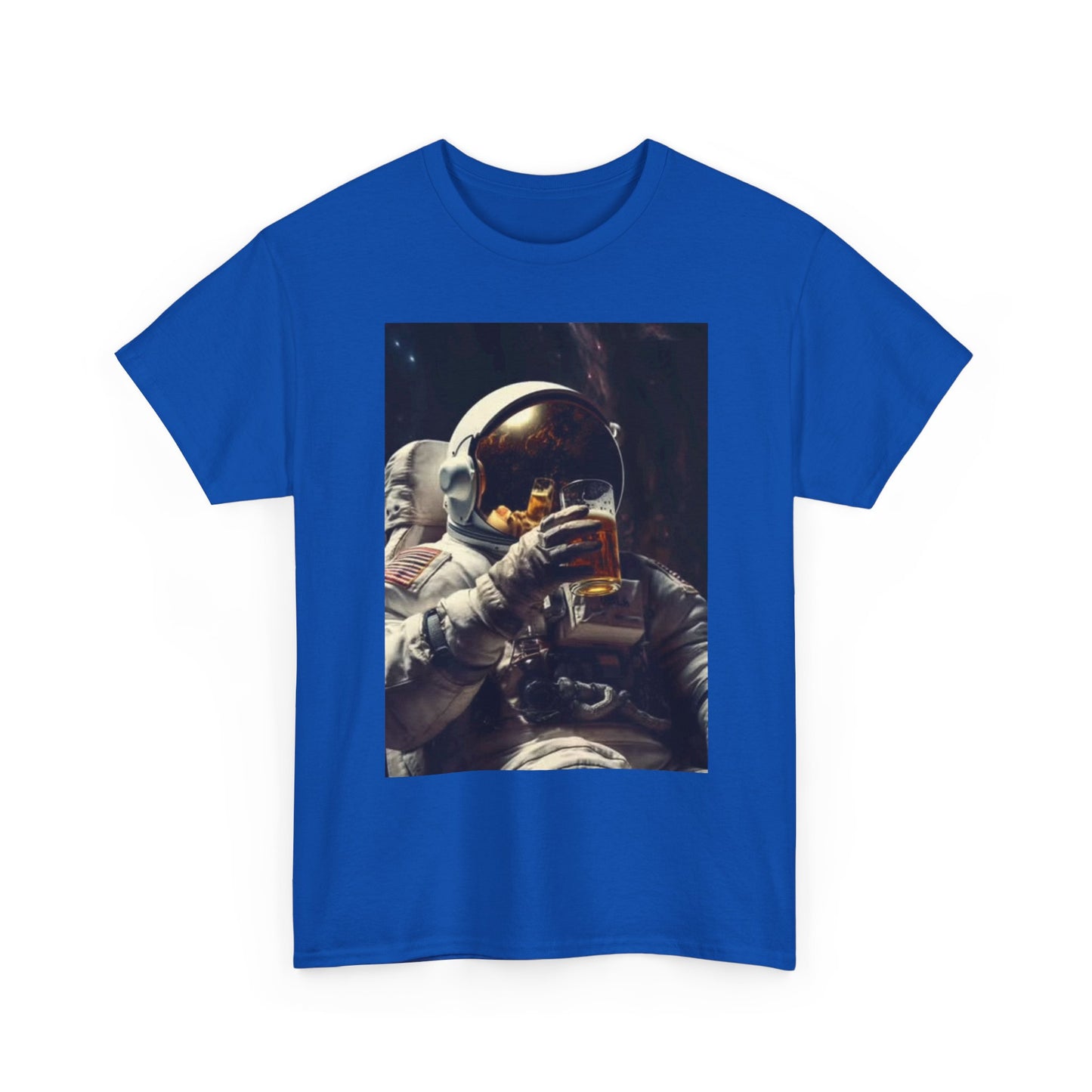 Space Beers T Shirt Funny Astronaut Graphic Retro Comedy Unisex Heavy Cotton Tee