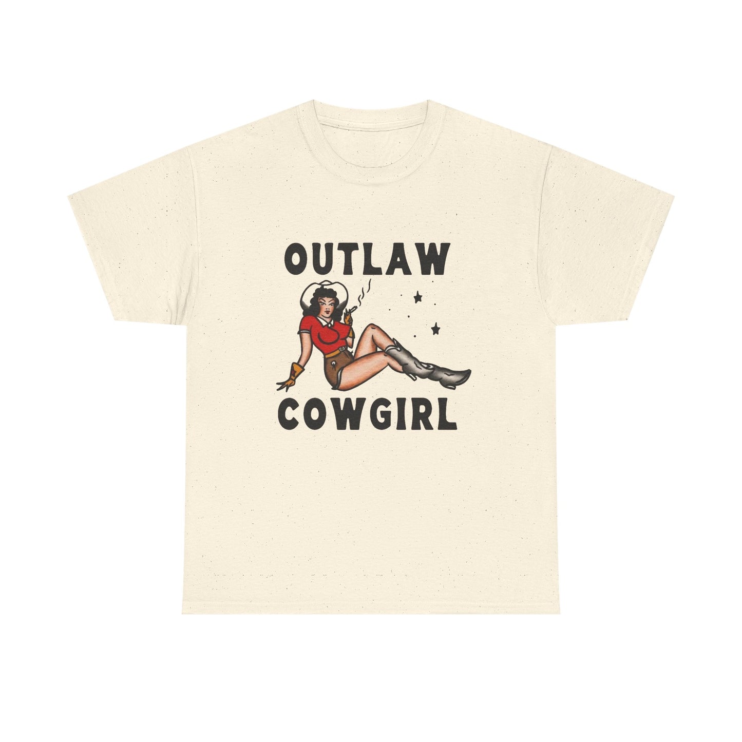 Outlaw Cowgirl Vintage Graphic T Shirt Unisex Heavy Cotton Tee GIFT NEW