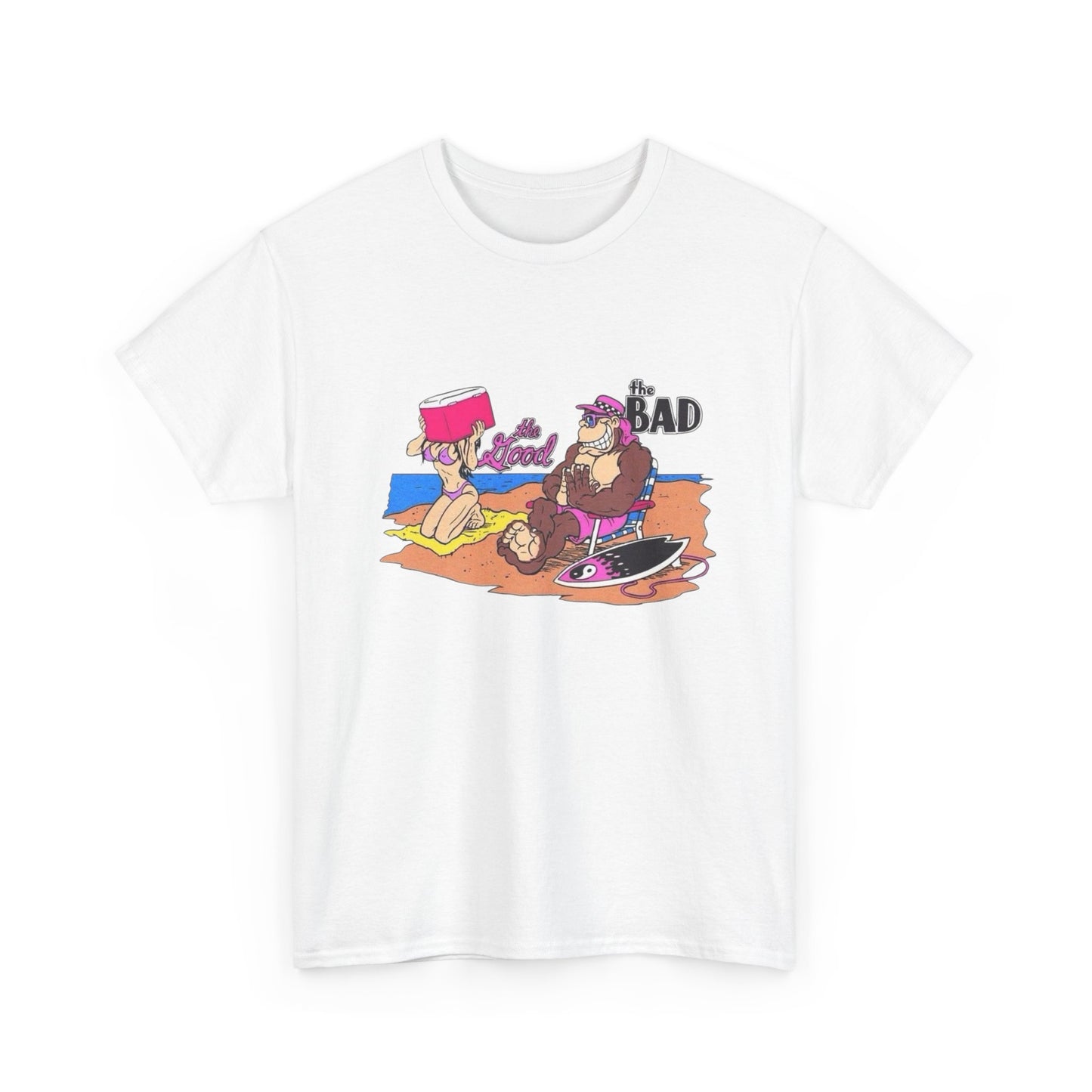 The Bad The Good Beach Graphic T Shirt NEW Unisex Heavy Cotton Tee