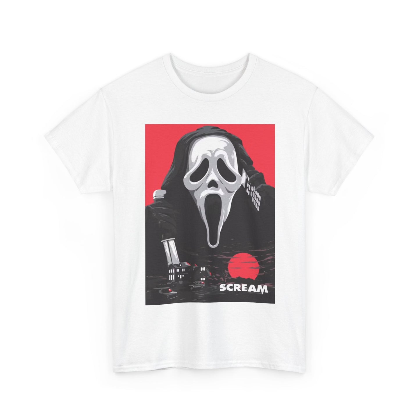Scream T shirt Halloween Horror Movie Poster Graphic Unisex Heavy Cotton Tee