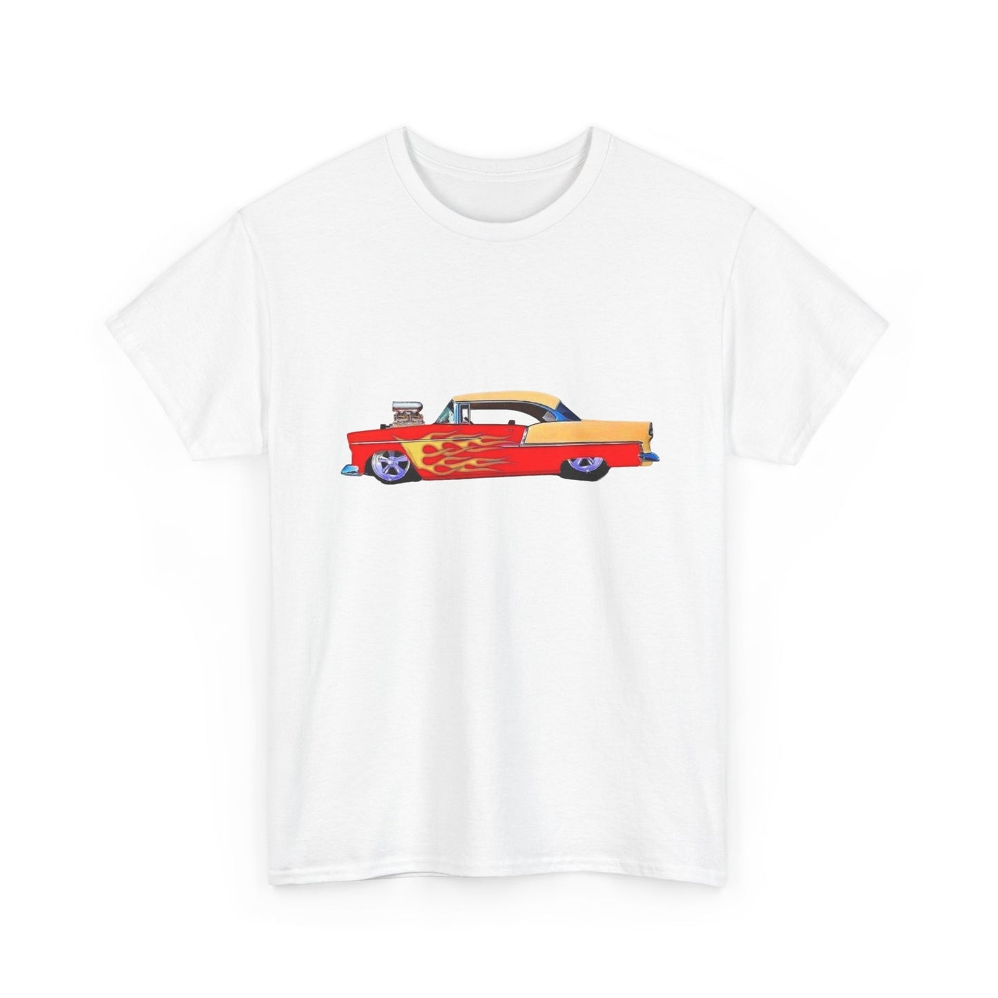 57 Chevy Hotrod Graphic T Shirt Unisex Heavy Cotton Tee NEW