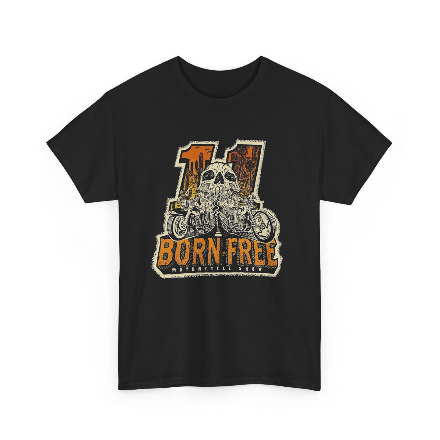 Born Free Motorcycle Show Graphic T-Shirt Cotton Tee New Gift Vintage