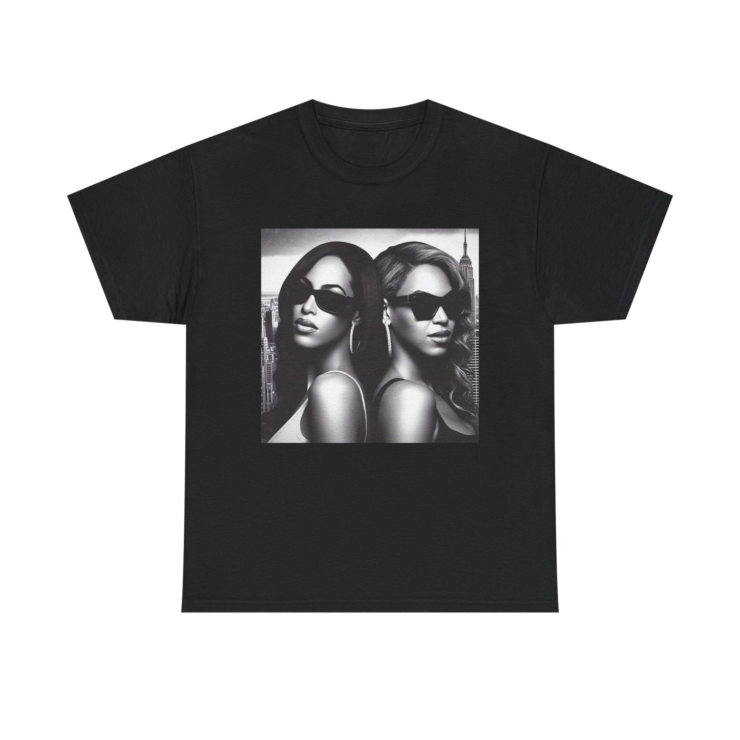 Aaliyah and Beyonce Tshirt Retro Hip Hop Graphic Vintage Unisex Heavy Cotton Tee