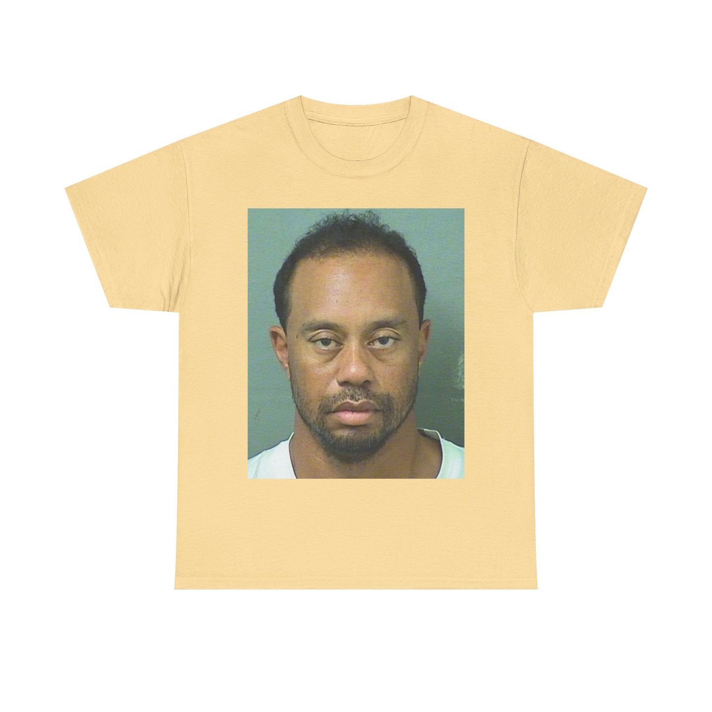 Tiger Woods Tshirt Funny Mugshot Golf Masters Golfing Unisex Heavy Cotton Tee
