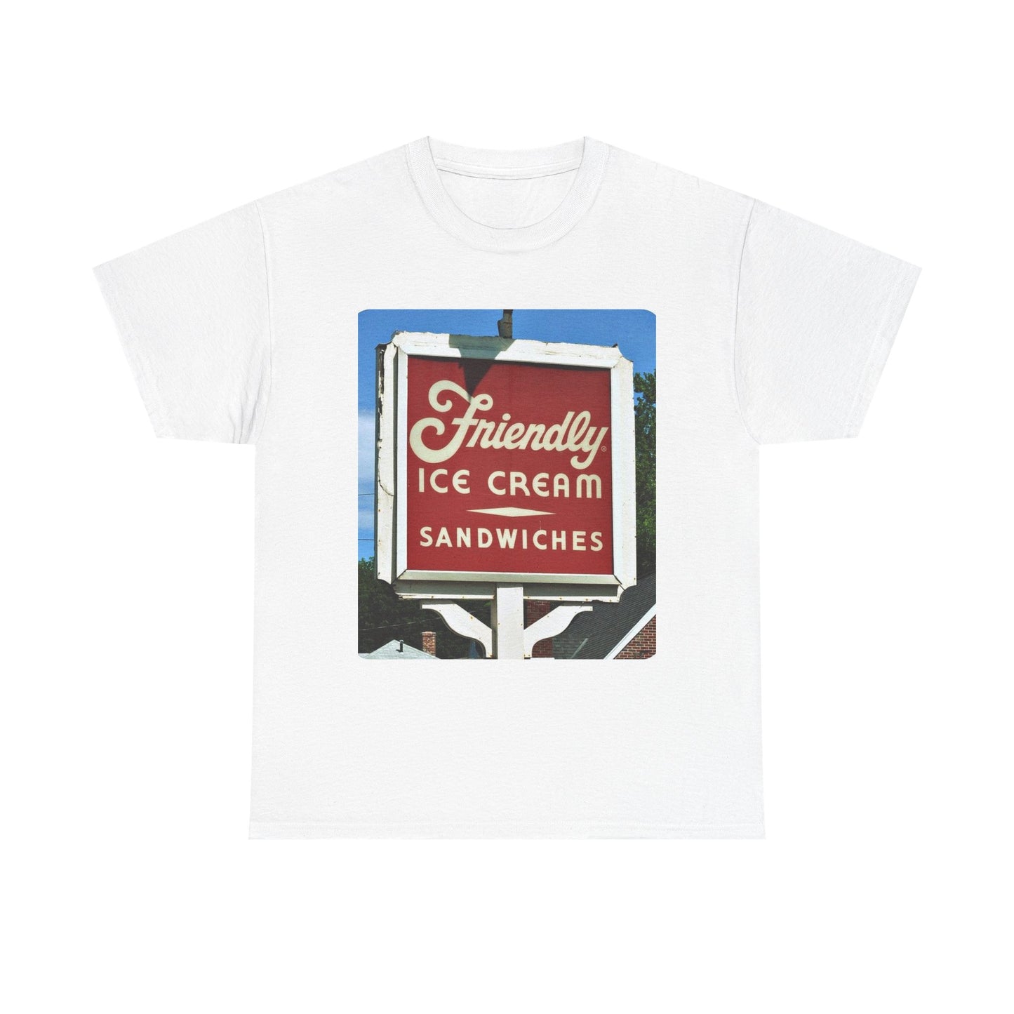 Friendly's Ice Cream Tshirt Vintage Logo New England Retro Unisex Heavy Cotton 9