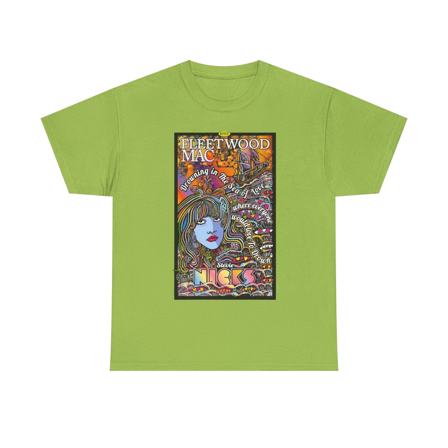 Fleetwood Mac T-shirt graphic vintage art 70s Unisex Heavy Cotton Tee