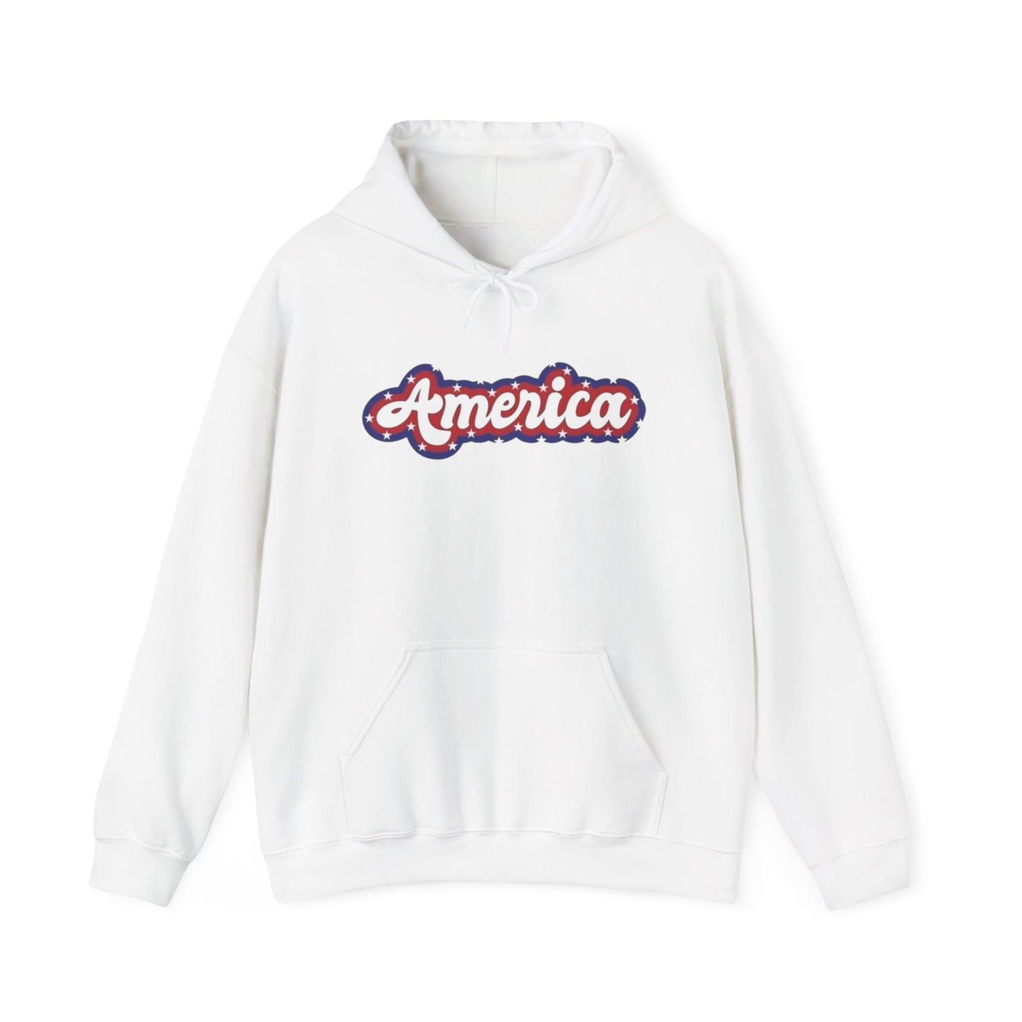 America Flag Retro USA Graphic Hoodie Unisex Heavy Blend™ Hooded Sweatshirt