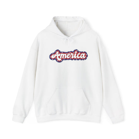 America Flag Retro USA Graphic Hoodie Unisex Heavy Blend™ Hooded Sweatshirt