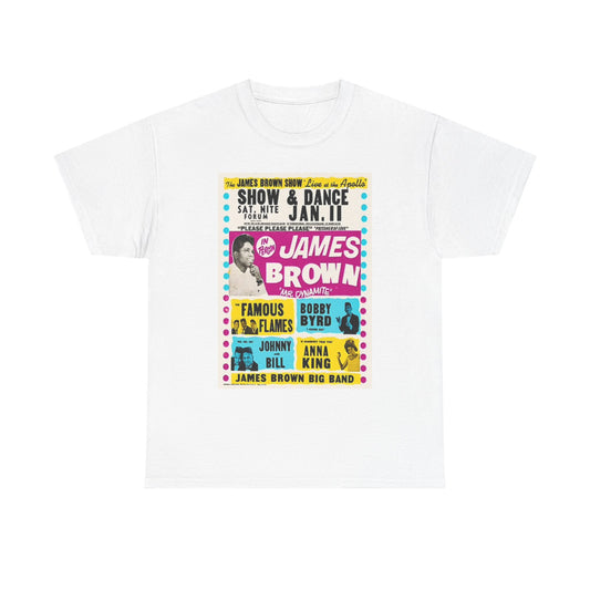 James Brown Graphic T Shirt Vintage Concert Poster Unisex Heavy Cotton Tee