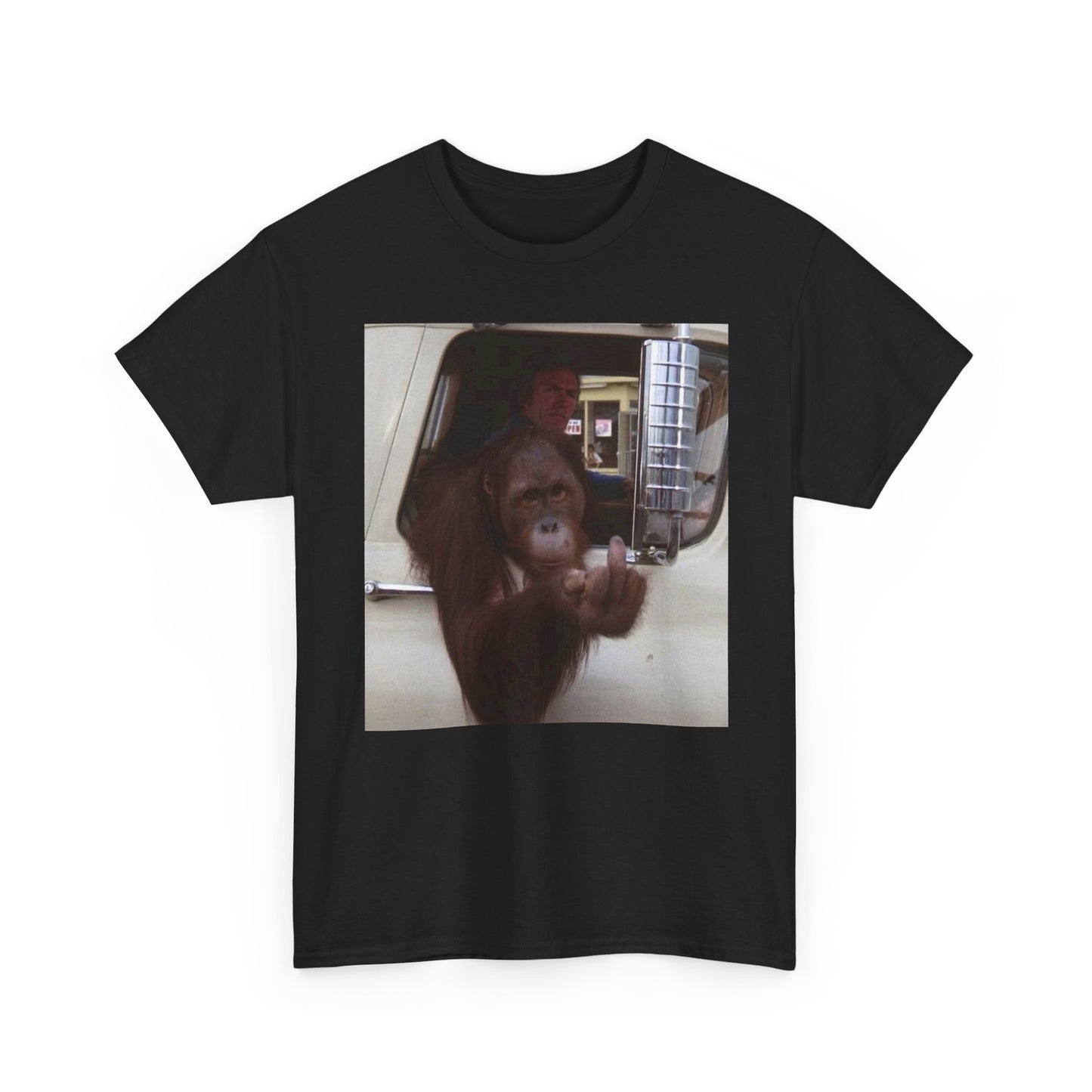 Funny Monkey Middle Finger Hilarious Graphic T-Shirt Unisex Heavy Cotton Tee NEW