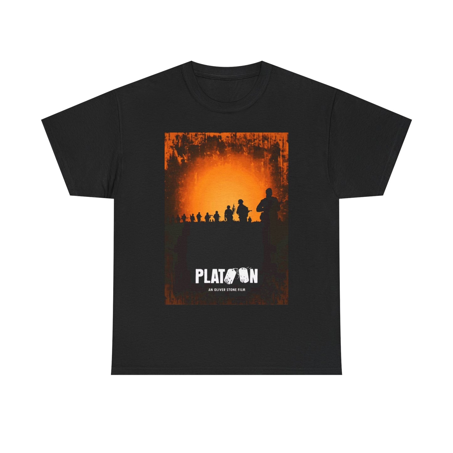 Platoon Tshirt Vintage 80s Military Movie retro Unisex Heavy Cotton Tee