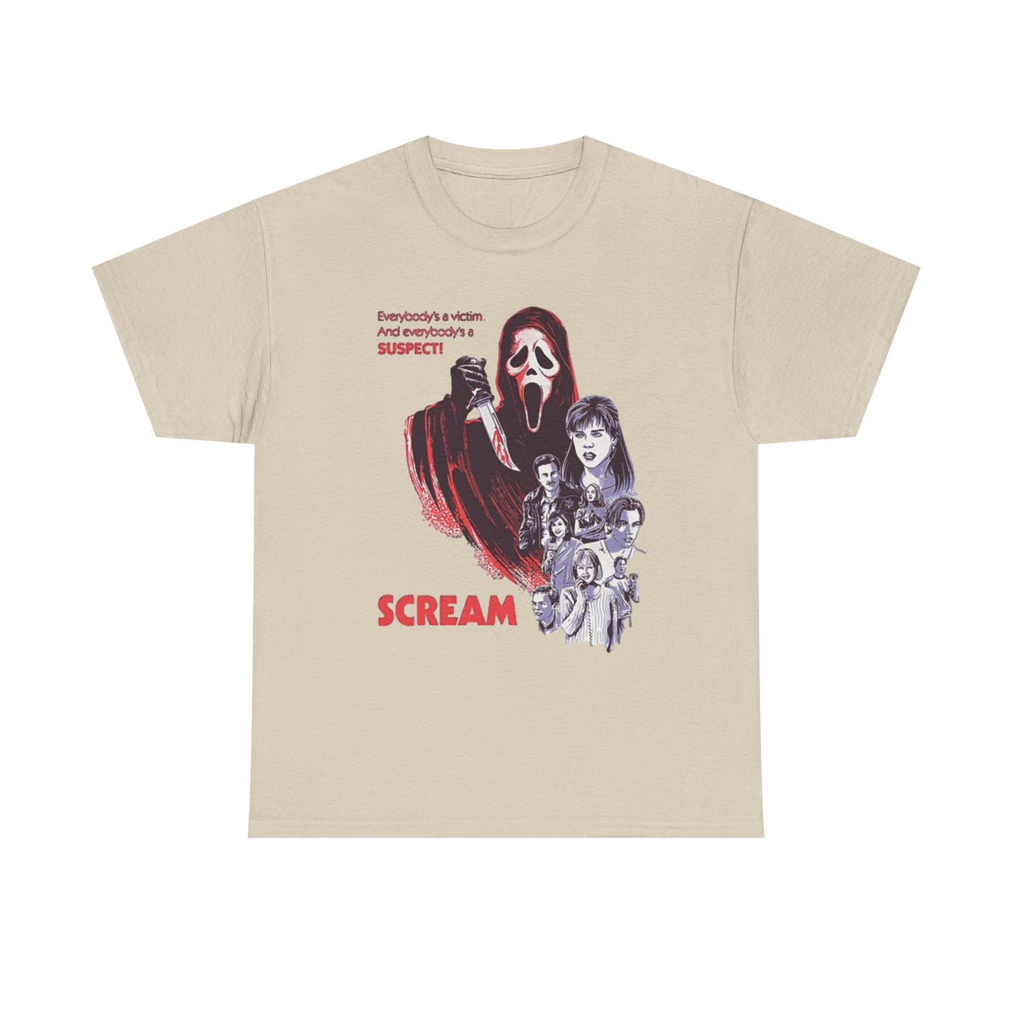 Scream Graphic T Shirt Retro Movie Horror Film Vintage Unisex Heavy Cotton Tee