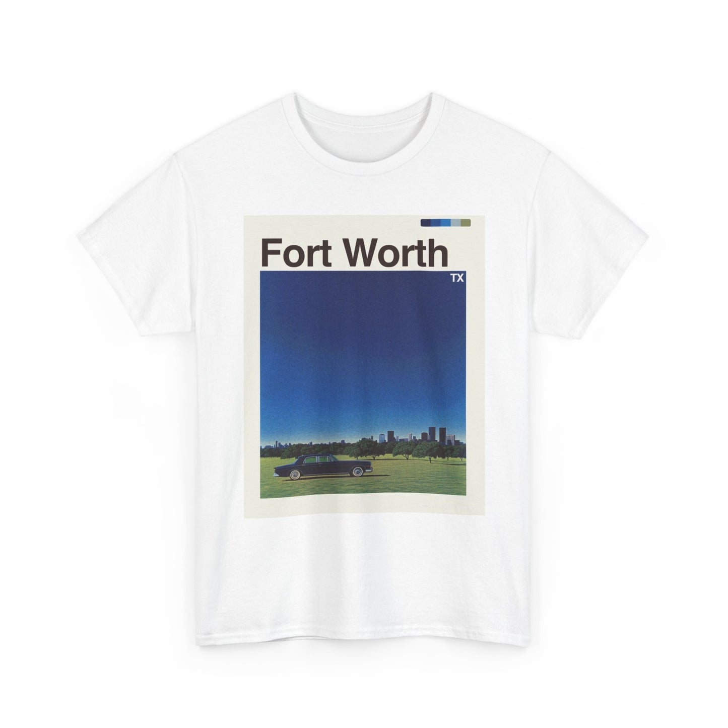 Fort Worth Skyline Graphic T Shirt Cotton Tee Apparel New