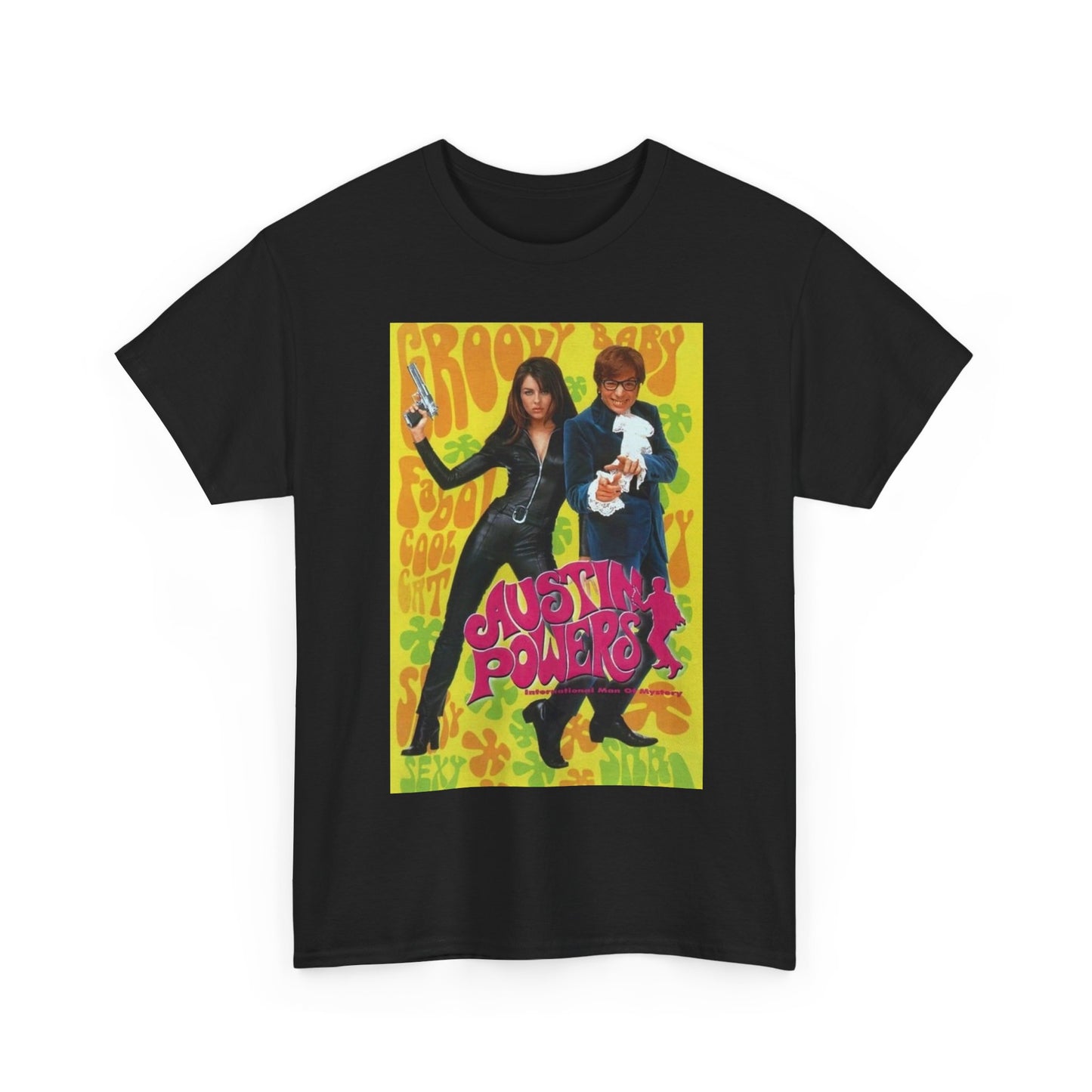 Austin Powers Groovy Baby Shirt Vintage Poster Unisex Heavy Cotton Tee