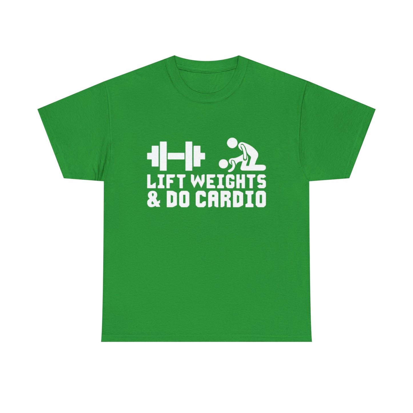 Lift Weights And Cardio Shirt Funny Graphic GYM Workout Unisex Heavy Cotton Tee