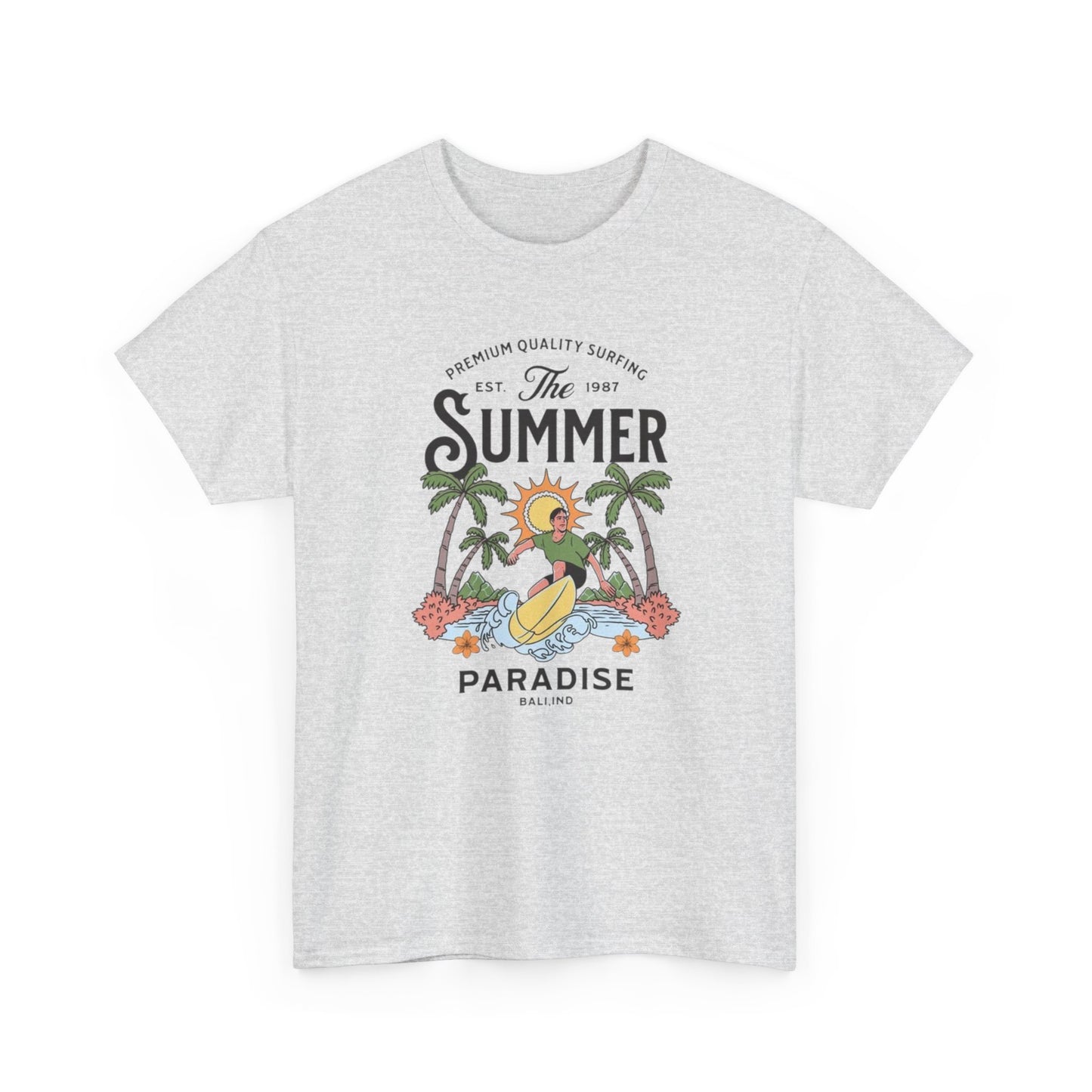 Summer Surfing Paradise Graphic T Shirt S-5XL NEW Unisex Heavy Cotton Tee