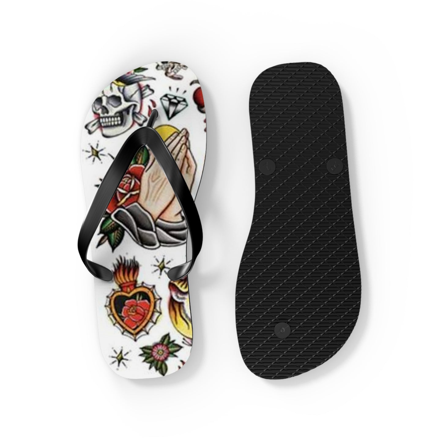 Sailor Jerry Navy Tattoos Sandals, Beach Shoes, Vacation Flip Flops, Pool Slides