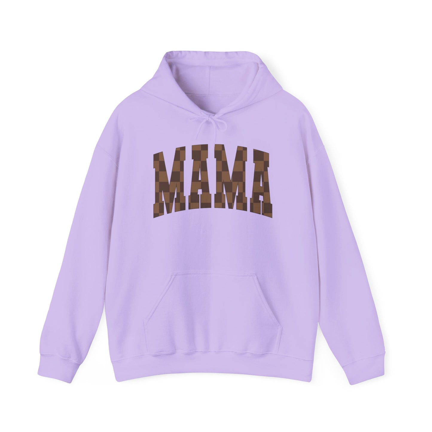 Mama Womens Checkered Graphic Hoodie Hooded Sweatshirt