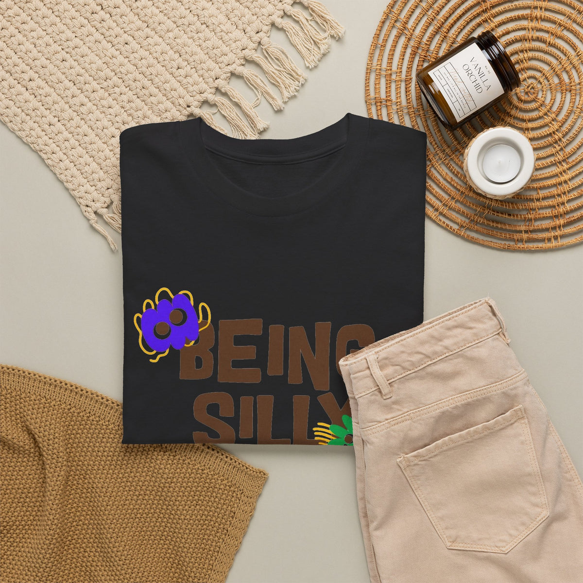 Being Silly Is Serious Business Graphic T Shirt Men's Heavy Cotton Tee