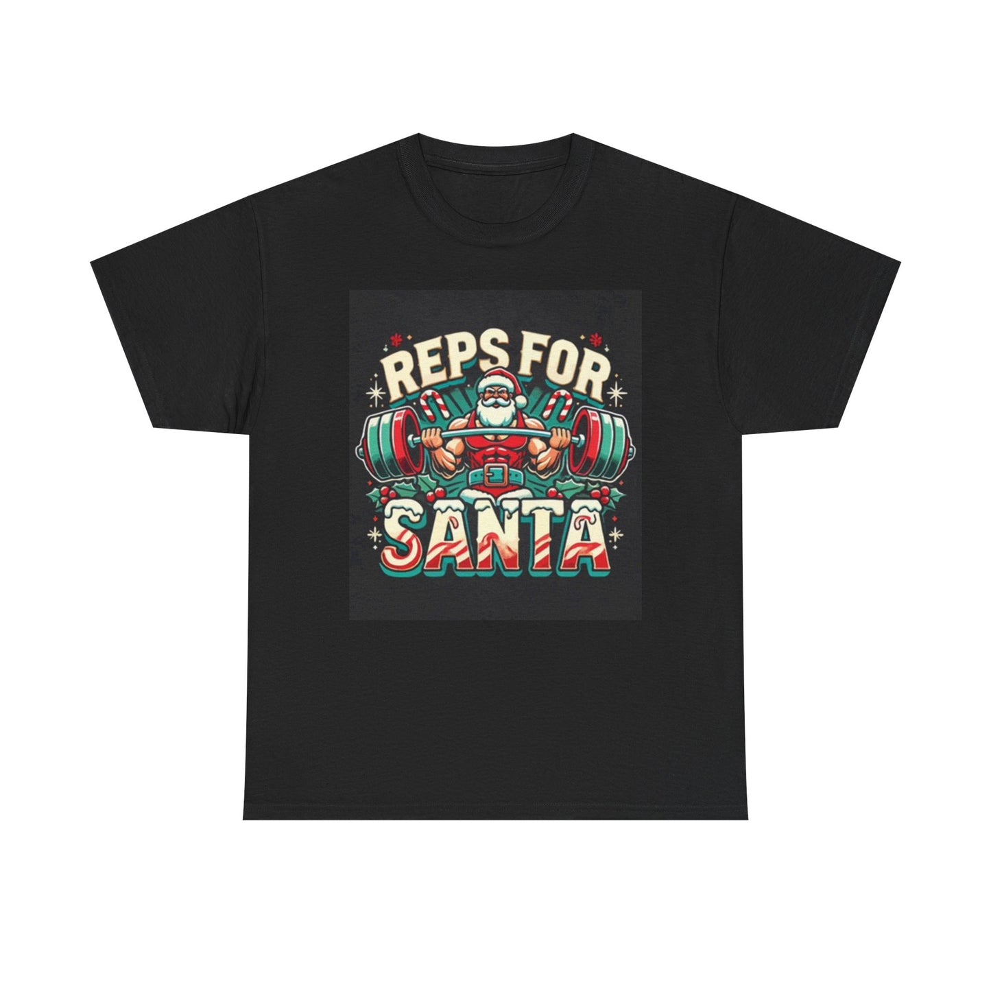 Reps For Santa Graphic T Shirt Lifting Gym Funny Unisex Heavy Cotton Tee
