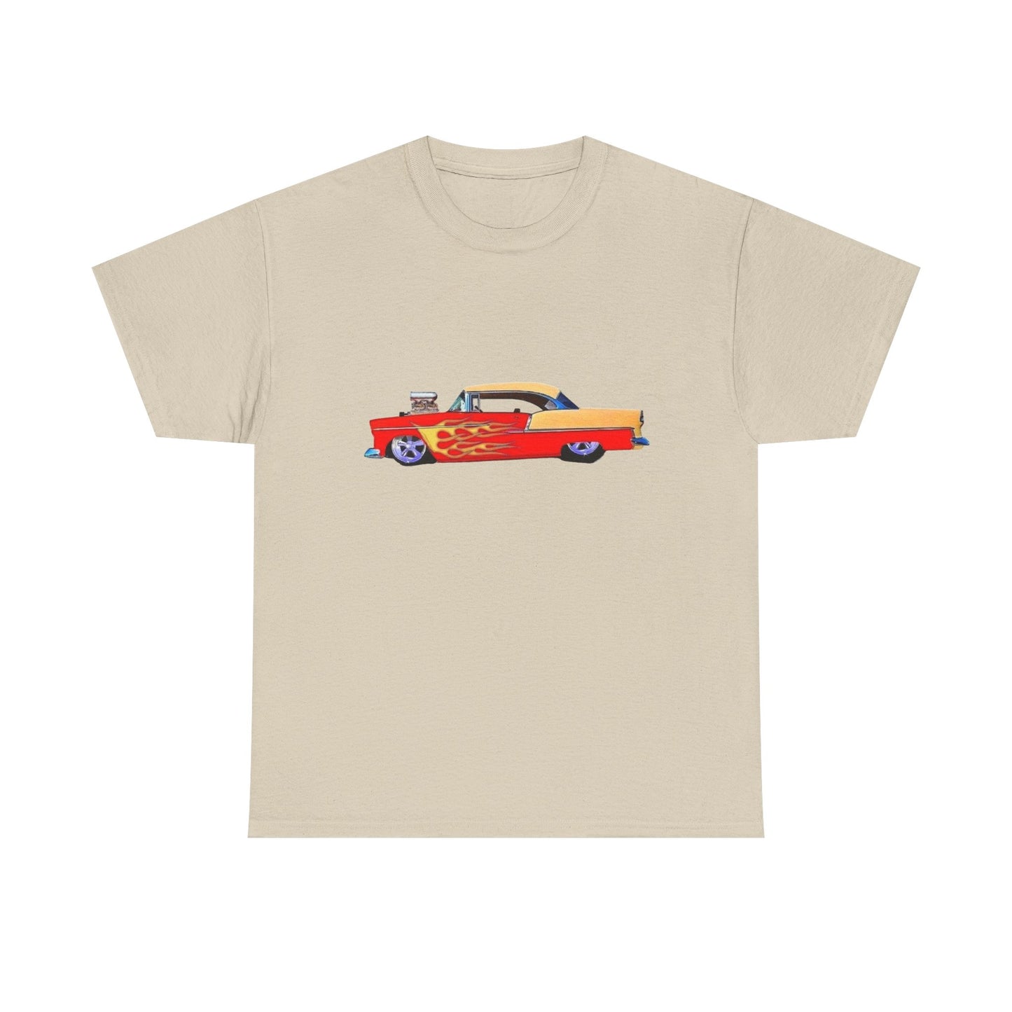 57 Chevy Hotrod Graphic T Shirt Unisex Heavy Cotton Tee NEW