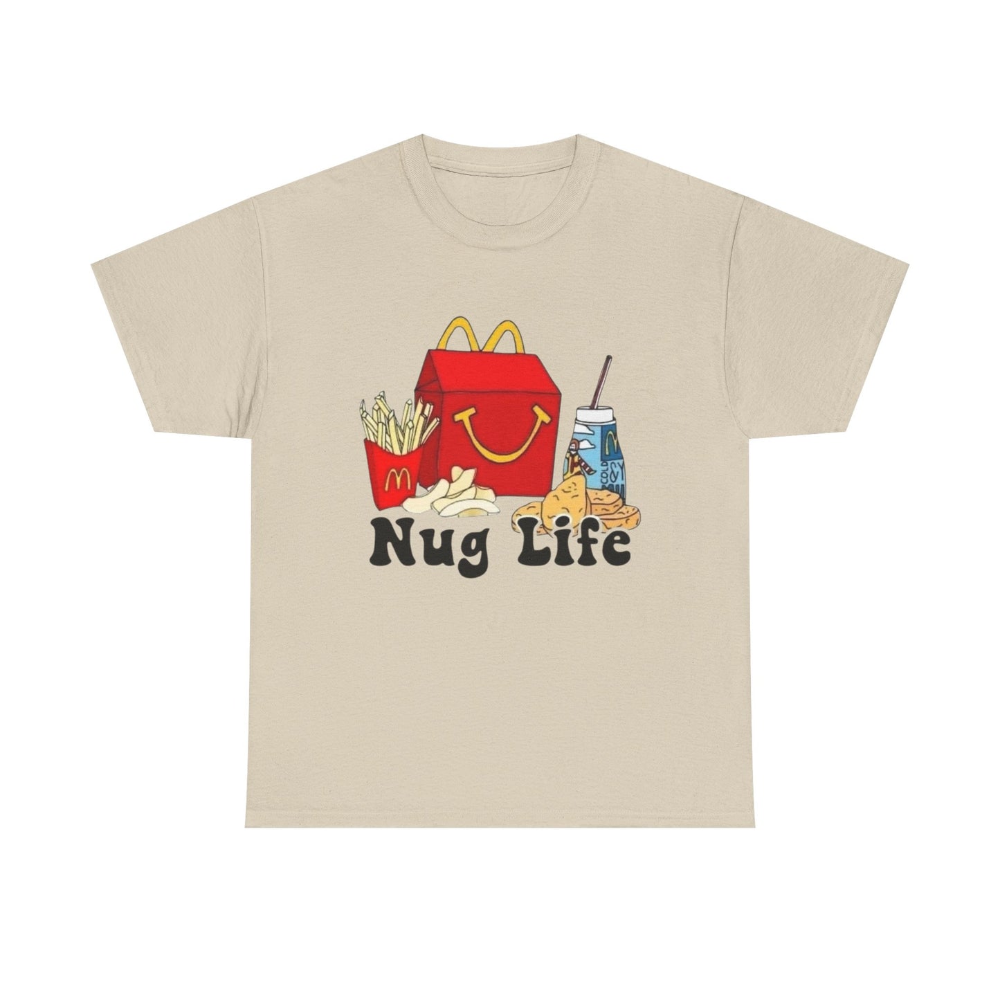 Nug Life Funny Happy Meal 90s Kids Graphic T Shirt New Unisex Heavy Cotton Tee