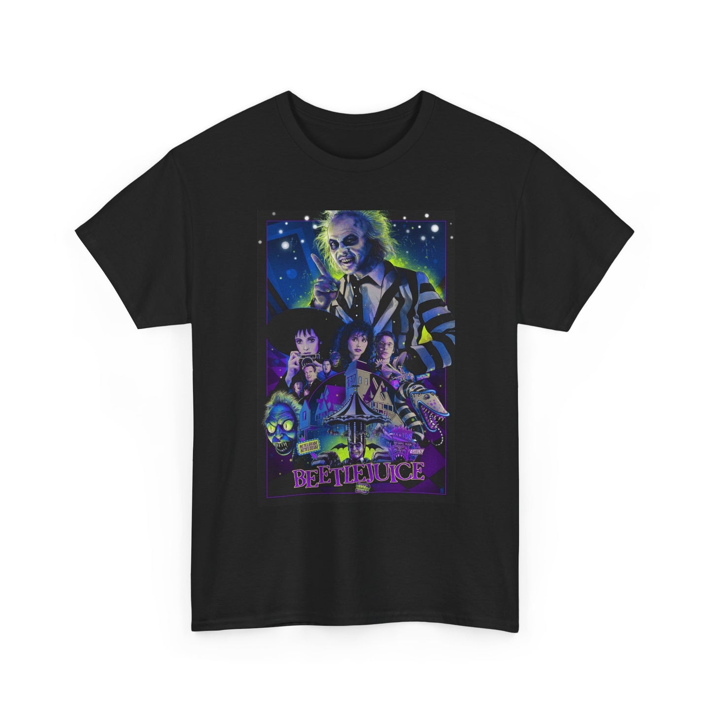 Beetlejuice Graphic T Shirt Movie Poster 90s Retro Unisex Heavy Cotton Tee