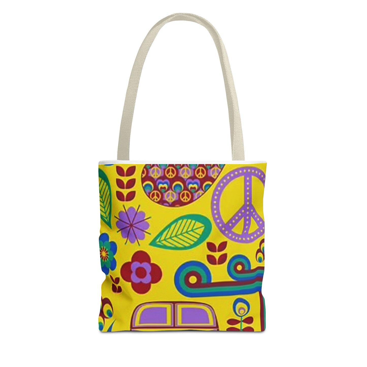 Peace And Love Multi Color BRAND NEW MODERN Tote Bag (AOP)