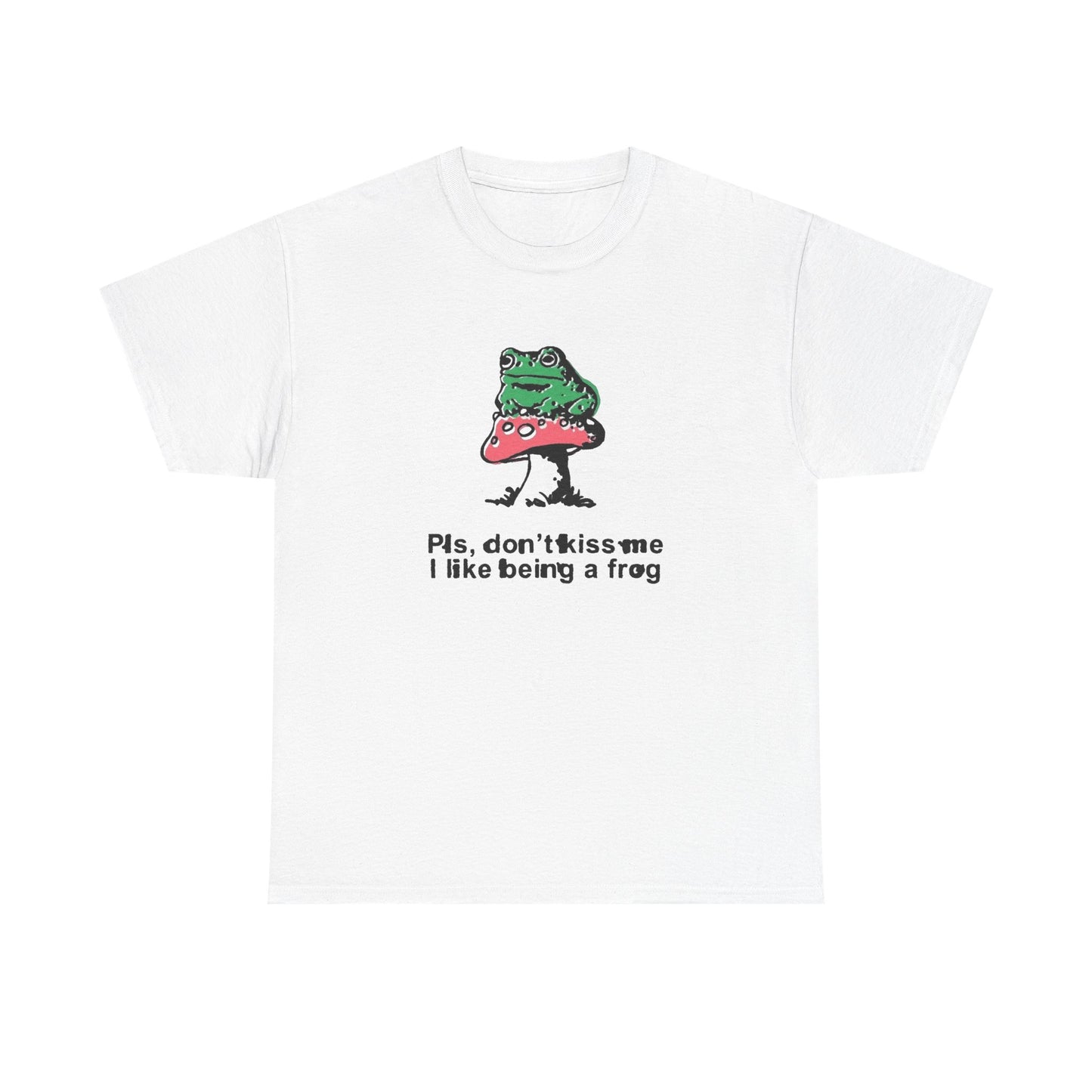Don't Kiss Me I Like Being A Frog Graphic T Shirt Men's Heavy Cotton Tee