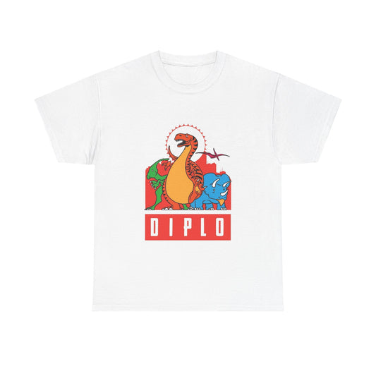 Diplo T shirt Dinosaur Poster Retro EDM Dj Merch Unisex Heavy Cotton Tee
