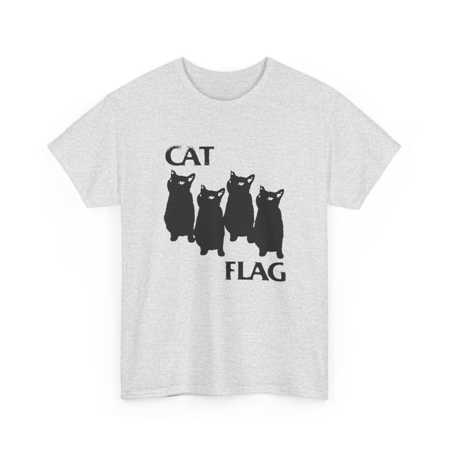 Cat Flag Funny Retro Graphic T Shirt Unisex Heavy Cotton Tee