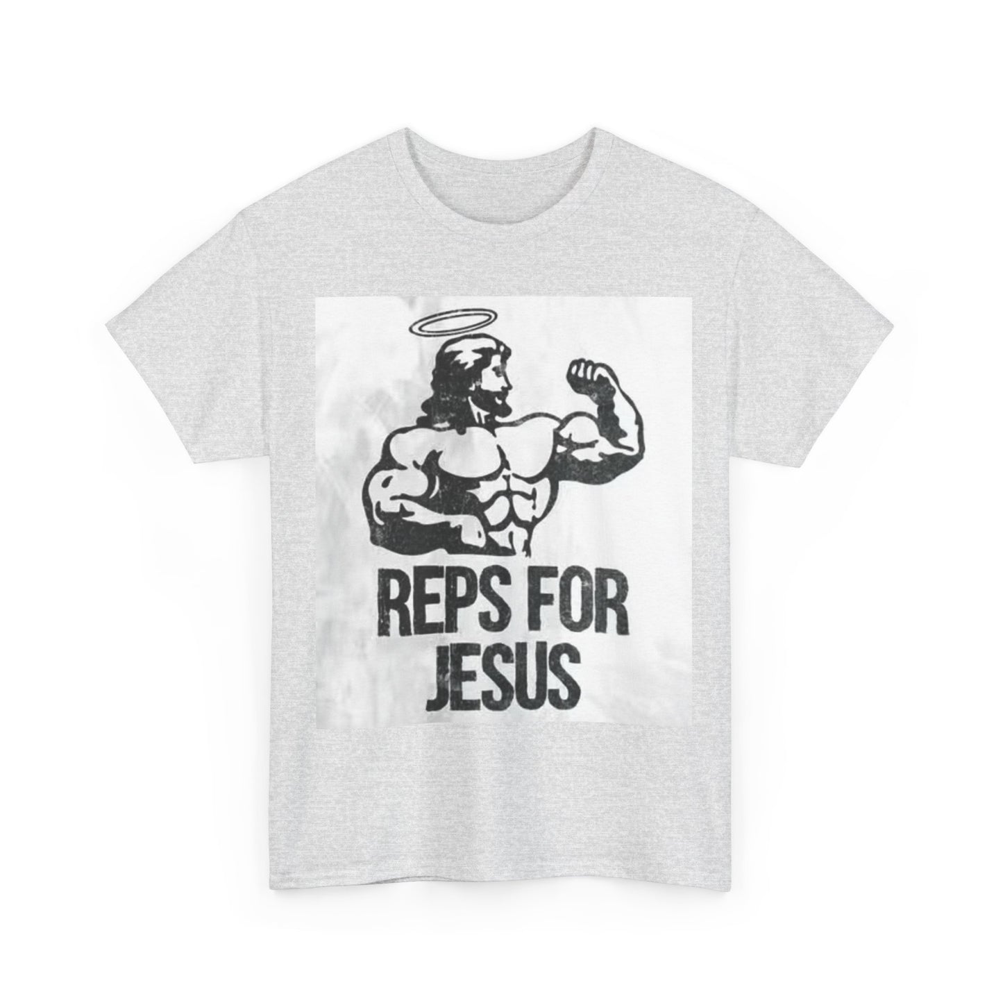 Reps For Jesus Shirt Funny Gym Gear Workout Unisex Heavy Cotton Tee