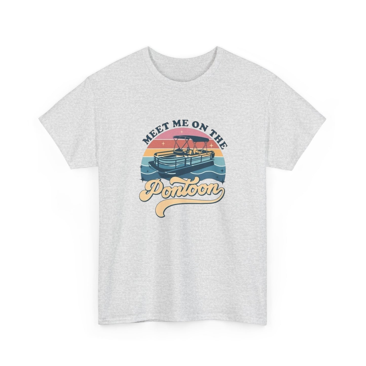 Meet Me On The Pontoon Boat Graphic T Shirt Unisex Heavy Cotton Tee
