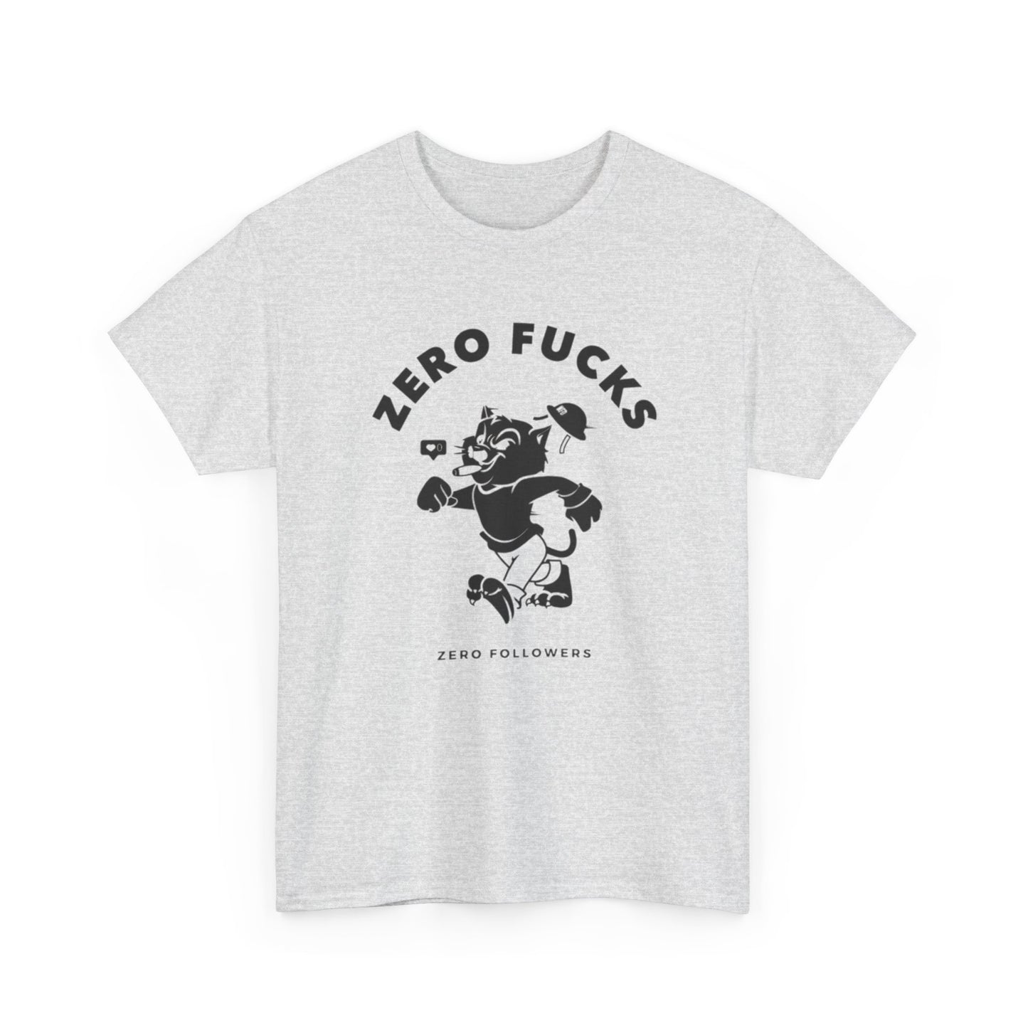 No Cares Zero Followers Graphic T Shirt Unisex Heavy Cotton Tee