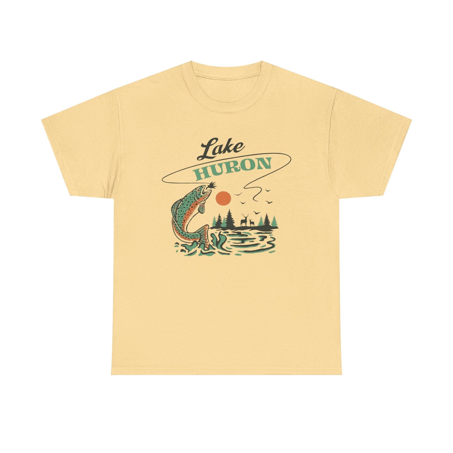 Lake Huron Graphic T Shirt Unisex Heavy Cotton Tee