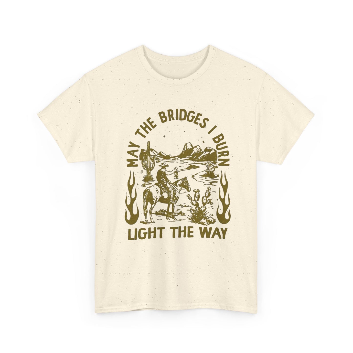 Burnt Bridges Light The Way Graphic T Shirt Unisex Heavy Cotton Tee