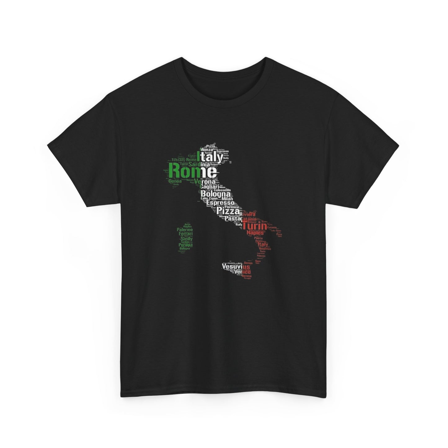 Italian Flag Graphic T Shirt Unisex Heavy Cotton Tee