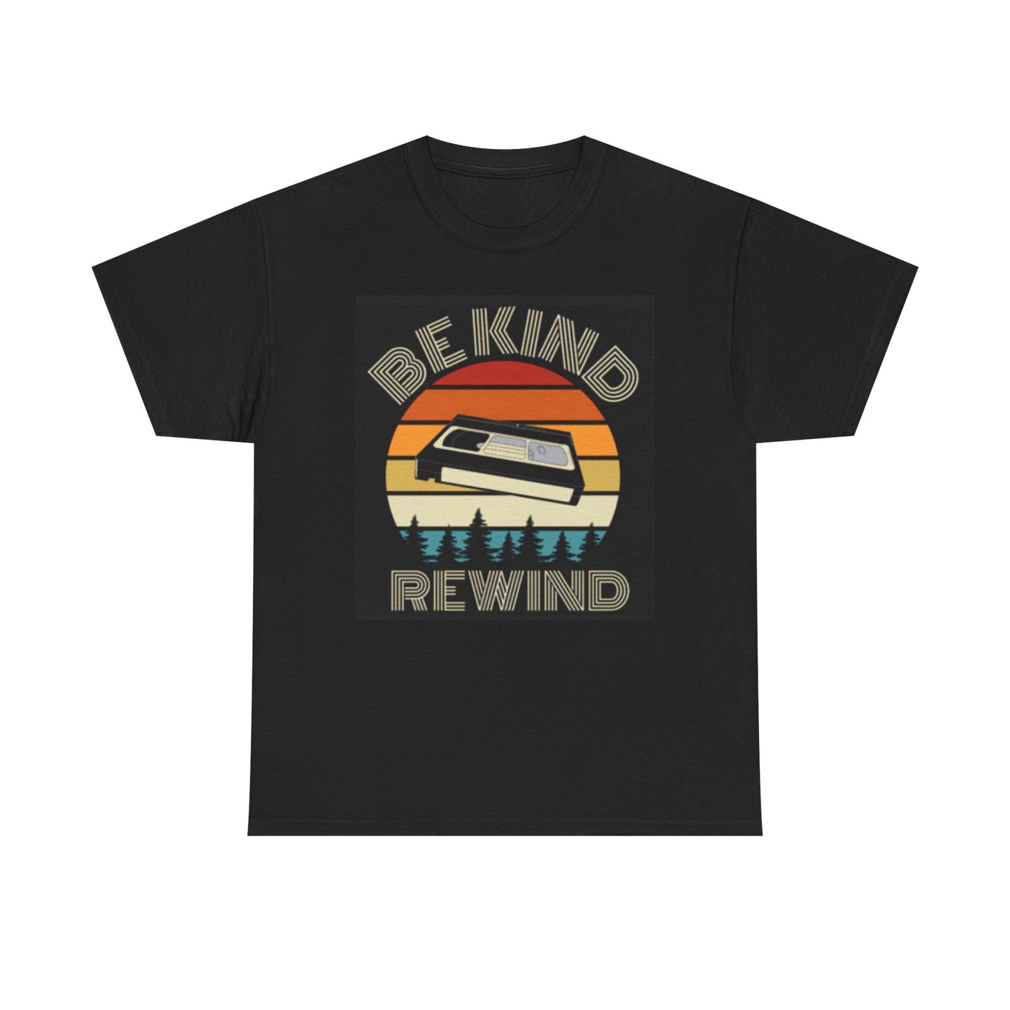 Be Kind Rewind Shirt Vintage VHS Cassette Retro 90s Gift Unisex Heavy Cotton Tee