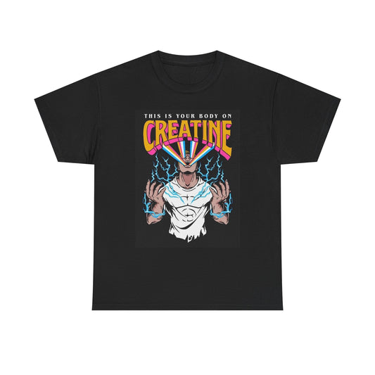Creatine Graphic T Shirt Funny Gym Gear Funny Unisex Heavy Cotton Tee
