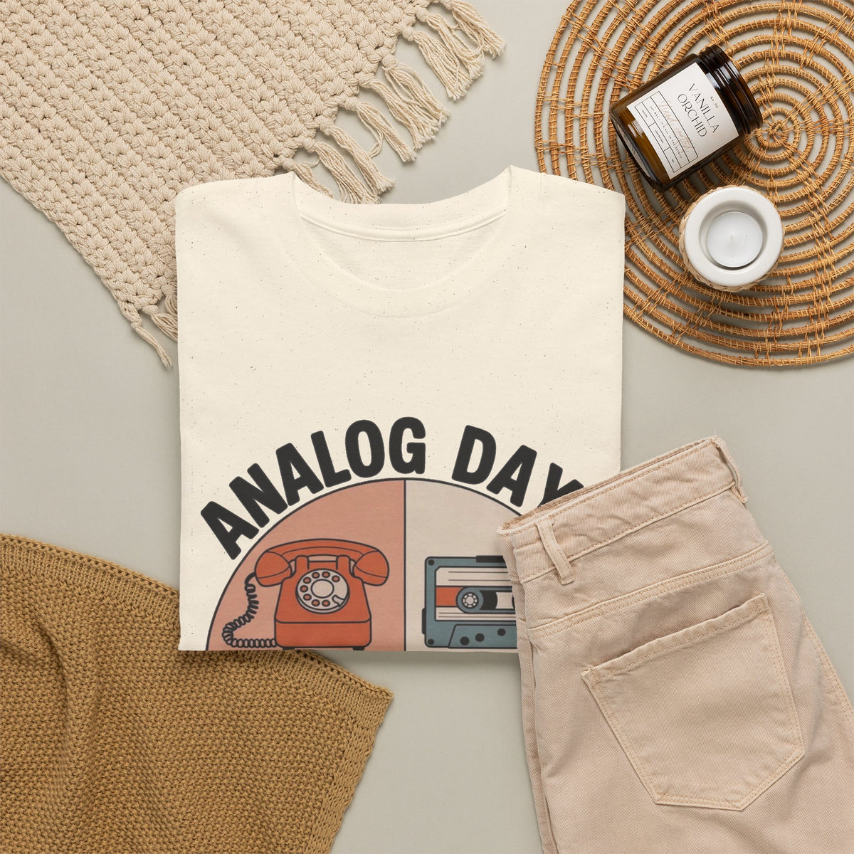 Analog Days Vintage Cassette and Camera Graphic T-Shirt Men's Graphic Tee