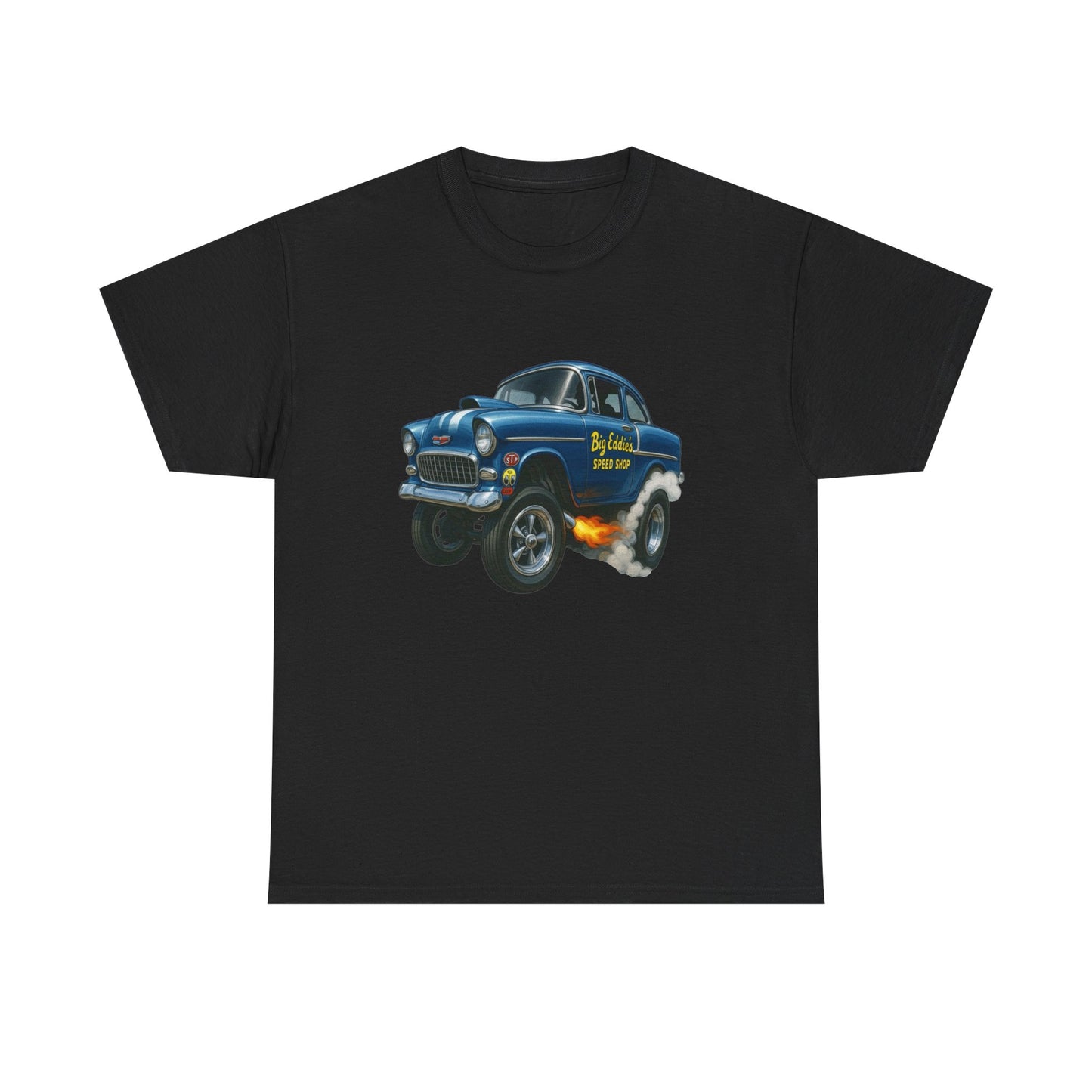 55 Chevy Hotrod Gasser Speed shop Graphic T Shirt Unisex Heavy Cotton Tee NEW