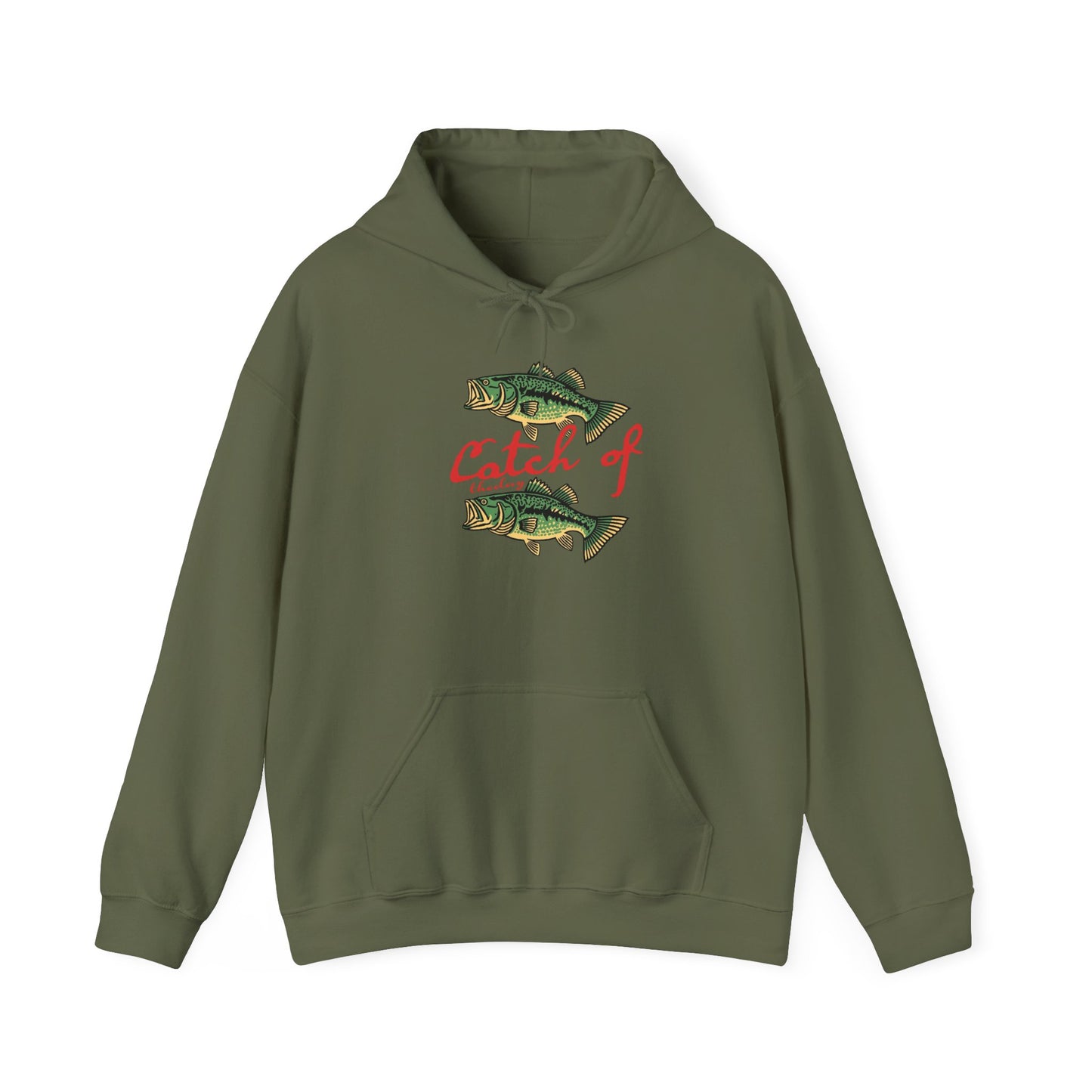 Catch Of The Day Fish Graphic Hoodie Heavy Blend Sweatshirt NEW