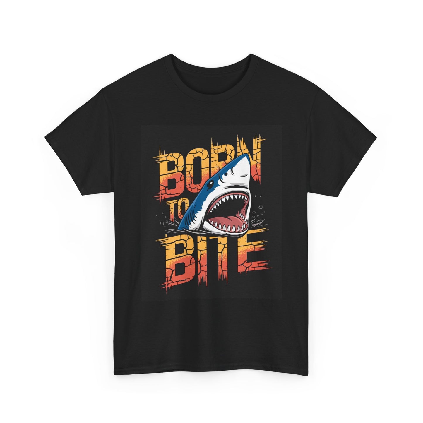 Born To Bite Graphic T Shirt Shark Attack Week Funny Unisex Heavy Cotton Tee